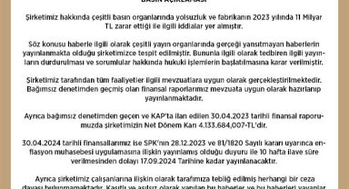 Kayseri Şeker'den Açıklama