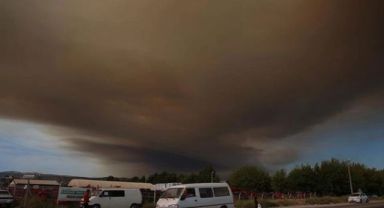 Bolu'daki orman yangınının dumanı Eskişehir'e ulaştı
