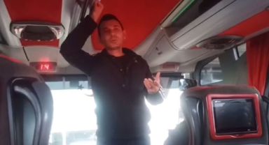 Trafik polisi yolcu otobüsüne yolcu olarak bindi