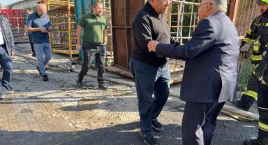 Başkan Büyükkılıç'tan yangın çıkan fabrikada inceleme