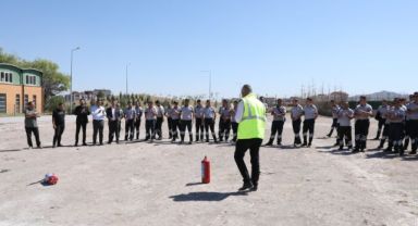 KAYMEK'in özel güvenlik personeline yangın eğitimi