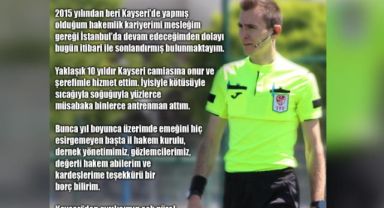 Kayseri Bölgesi hakemi, İstanbul'a tayin oldu