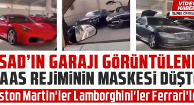 Şam'da Esad'ın garajına girildi Aston Martin'ler Lamborghini'ler Ferrari'ler