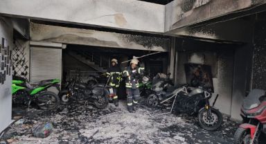 Akü şarjı yangın çıkardı