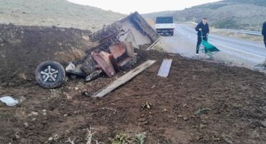 Kayseri’de gübre yüklü traktör devrildi: 1 yaralı