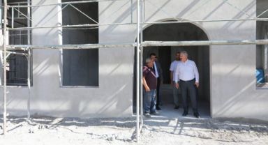 Başkan Palancıoğlu’ndan yapımı devam eden Hayrat Camii’nde inceleme