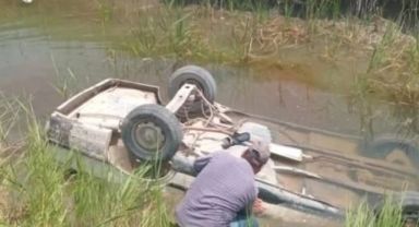 Sulama kanalına düşen otomobilin sürücüsü hayatını kaybetti