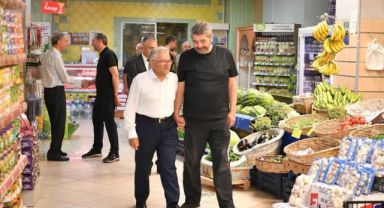 Başkan Büyükkılıç, Talas esnafını gezdi