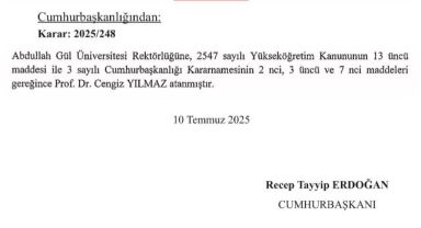 Cengiz Yılmaz, AGÜ Rektörlüğü’ne yeniden atandı