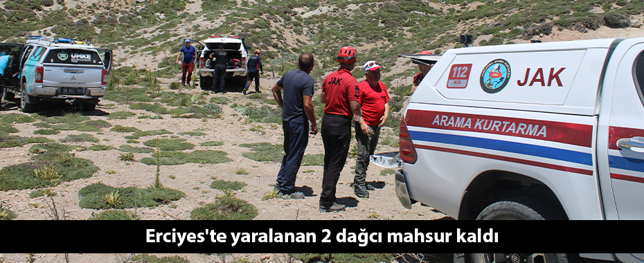 Erciyes'te yaralanan 2 dağcı mahsur kaldı