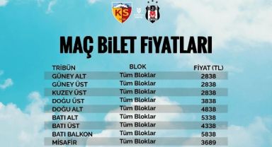 Kayserispor-Beşikaş maçı bilet fiyatları belli oldu