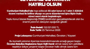 MHP’li Ersoy’dan Özvatan’a müjde