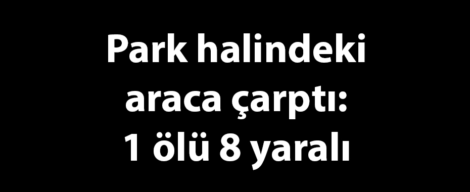 Park halindeki araca çarptı: 1 ölü 8 yaralı