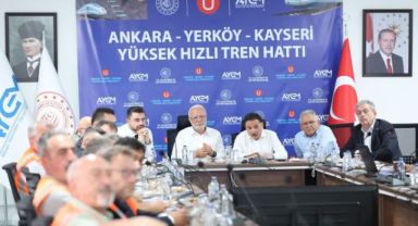 Büyükkılıç, Elitaş ve Ataş’tan Yüksek Hızlı Tren Hattı Projesi şantiyesinde inceleme