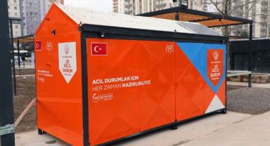 Talas'ta Acil Durum Konteynerleri Dikkat Çekiyor