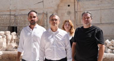 Büyükşehir, 6 şubat depremlerinden etkilenen tarihi Boğazkesen Camii’nin yaralarını sarıyor