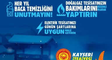 Kayseri Büyükşehir İtfaiyesi’nden ‘baca temizliği’ uyarısı