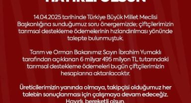 MHP’li Ersoy’dan çiftçilere 'tarımsal destekleme ödemesi' müjdesi
