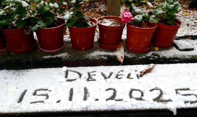 Develi'de 2025'in ilk kar coşkusu: Yılın ilk kardan adamı Ötegen kardeşlerden