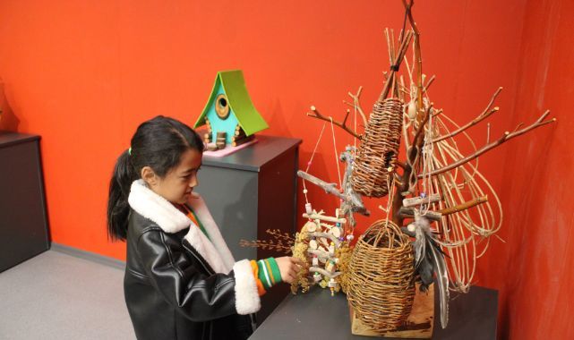 Doğada bulduğu ahşap parçalarını kuş evini çevirdi