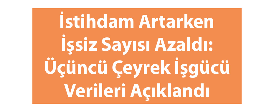 İstihdam Artarken İşsiz Sayısı Azaldı: Üçüncü Çeyrek İşgücü Verileri Açıklandı