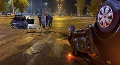 Kayseri’de kazaya karışan otomobil takla attı: 2 yaralı