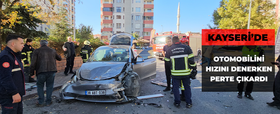 Otomobilini hızını denerken perte çıkardı