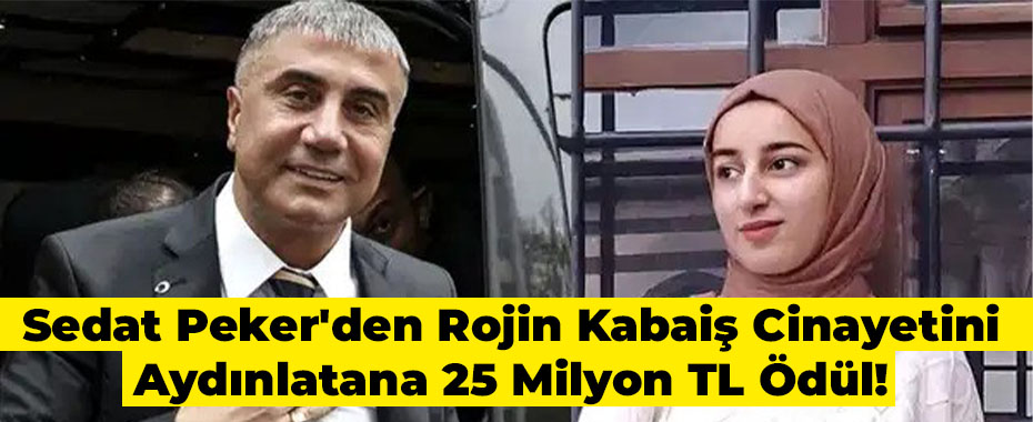 Sedat Peker'den Rojin Kabaiş Cinayetini Aydınlatana 25 Milyon TL Ödül!