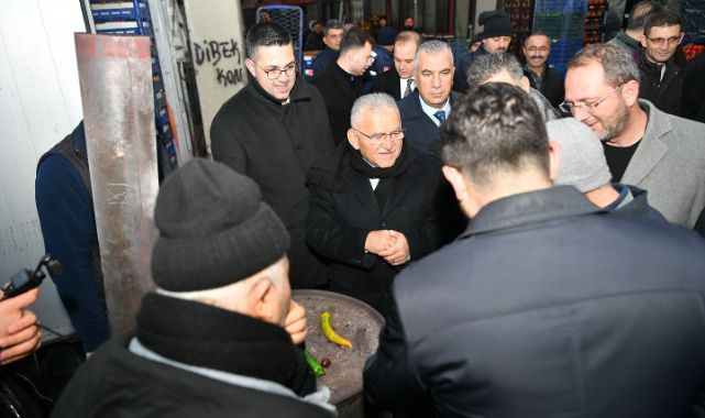 Başkan Büyükkılıç'tan Hal Kompleksi'ne sabah mesaisi