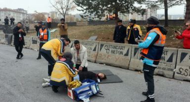 Kayseri'de film gibi otobüs kazası tatbikatı