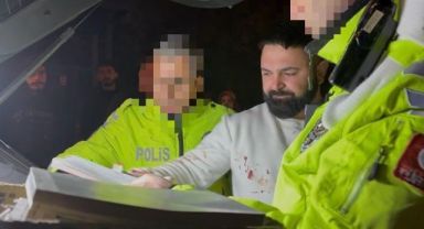 Kaza yapan şoför, görevini yapan polise: