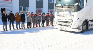 Melikgazi’nin yardım tırı dualarla Gazze’ye uğurlandı