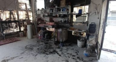 Tinerle sobayı yakarken kendini yaktı