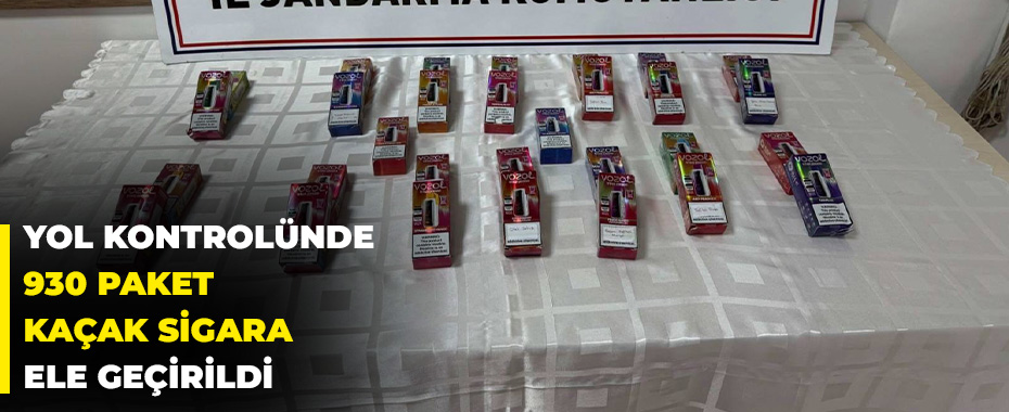 Yol kontrolünde 930 paket kaçak sigara ele geçirildi