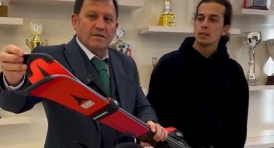 Başarılı sporcuya malzeme desteği