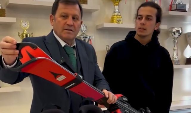 Başarılı sporcuya malzeme desteği