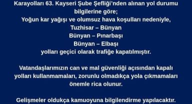 Bünyan'da ulaşıma kar engeli