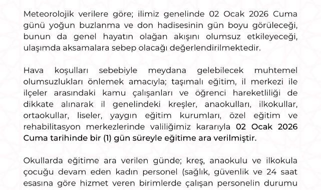 Kayseri’de eğitime kar engeli