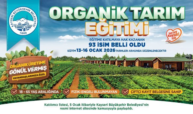 Organik Tarım Temel Eğitim Programı’na katılmaya hak kazananlar açıklandı