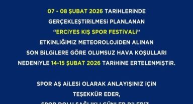 Erciyes Kış Spor Festivali ertelendi