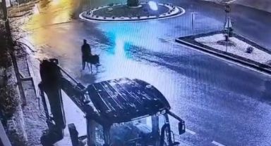 Forklifle gelmiş, eşekle kaçmış