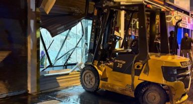 Forkliftli hırsız kamerada