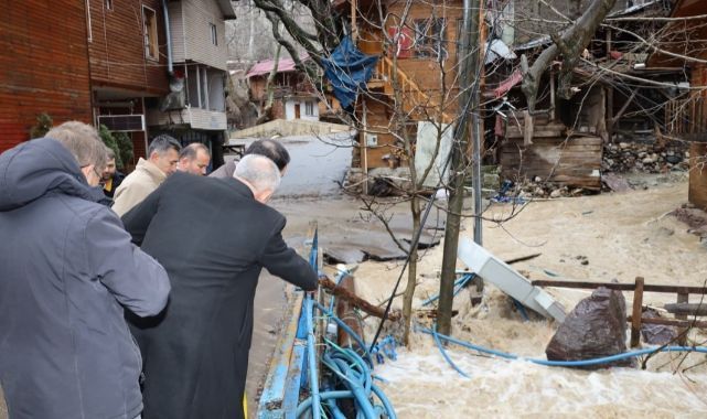 Kaymakam Gültekin ve Başkan Öztürk’ten sel bölgesinde inceleme