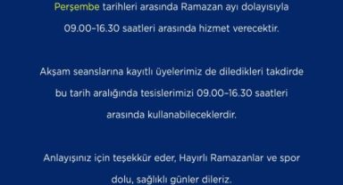 Kayseri Büyükşehir’in spor tesislerinde Ramazan düzenlemesi