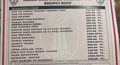 Kayseri’de berber ücretlerine zam