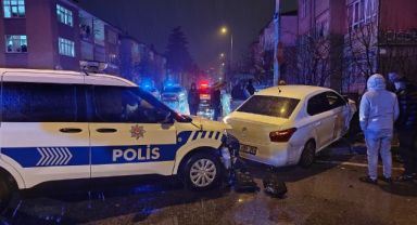 Kayseri’de polis aracı ile otomobil çarpıştı: 1 yaralı
