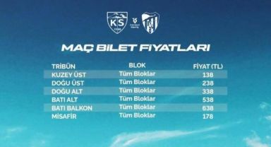 Kayserispor-Kocaelispor maçının bilet fiyatları belli oldu