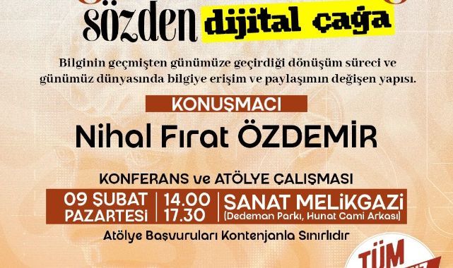 Sanat Melikgazi’de konferans ve atölye bir arada yapılacak