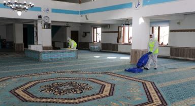 Talas'ın camilerinde Ramazan'a özel temizlik