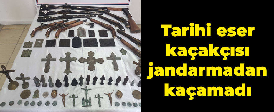 Tarihi eser kaçakçısı jandarmadan kaçamadı